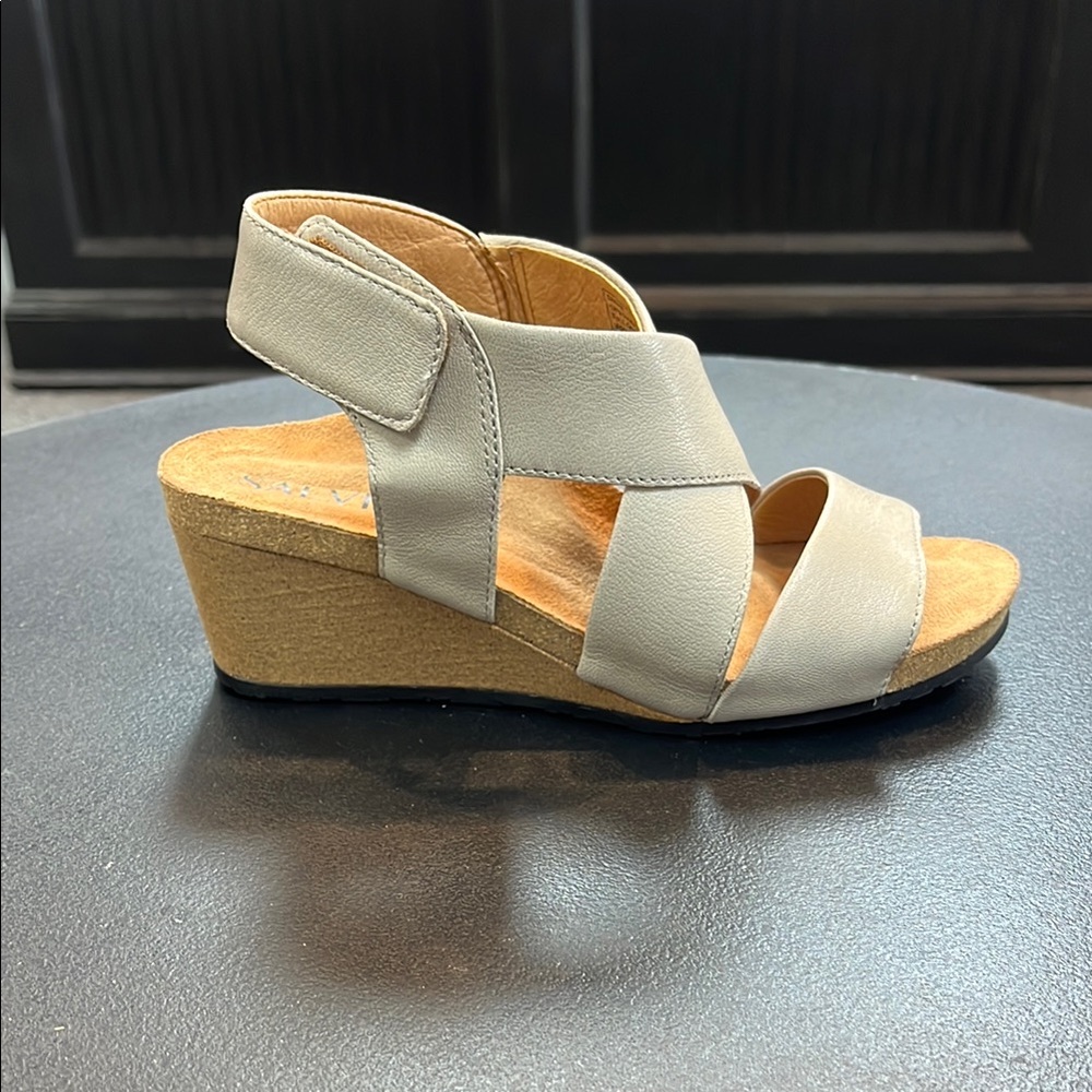 Women's Gray Wedge Sandals